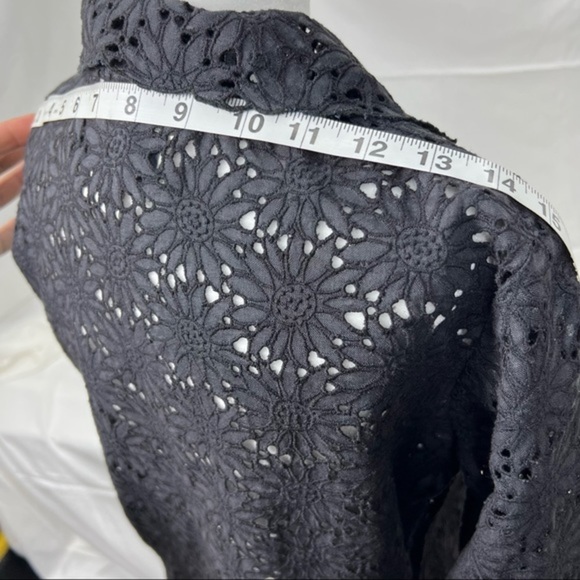 GERARD DAREL FANTASTIC BLACK SUNFLOWERS FLORAL SEE THROUGH BEACH SWIM DRESS WRAP - Picture 7 of 13